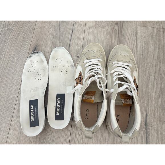 Golden Goose Mid Star leopard print star mid top sneakers size 42 - Picture 8 of 9